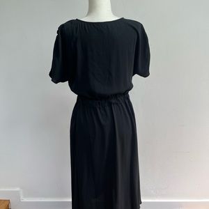Halogen black midi dress